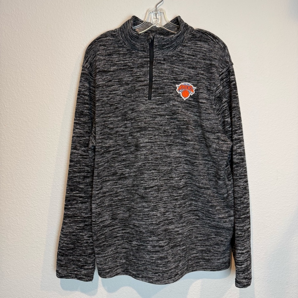 New York Knicks Gray Fleece 1/4 Zip Pull Over NBA Ultra Game Athlete Men’s Sz XL